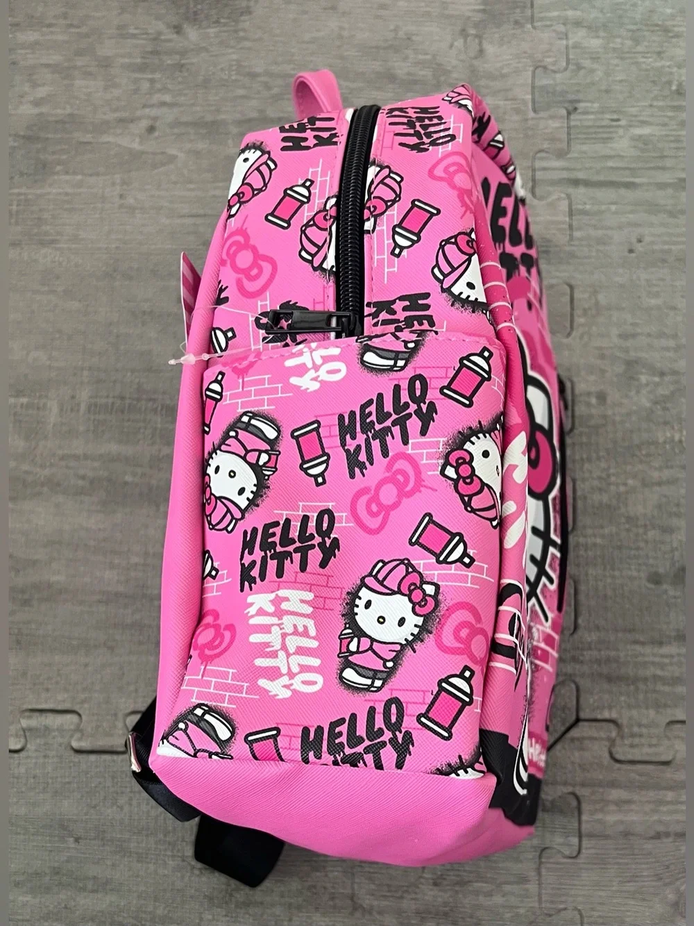 Hello Kitty Pink Polyester Mini Backpack 12in Adjustable Straps Kids